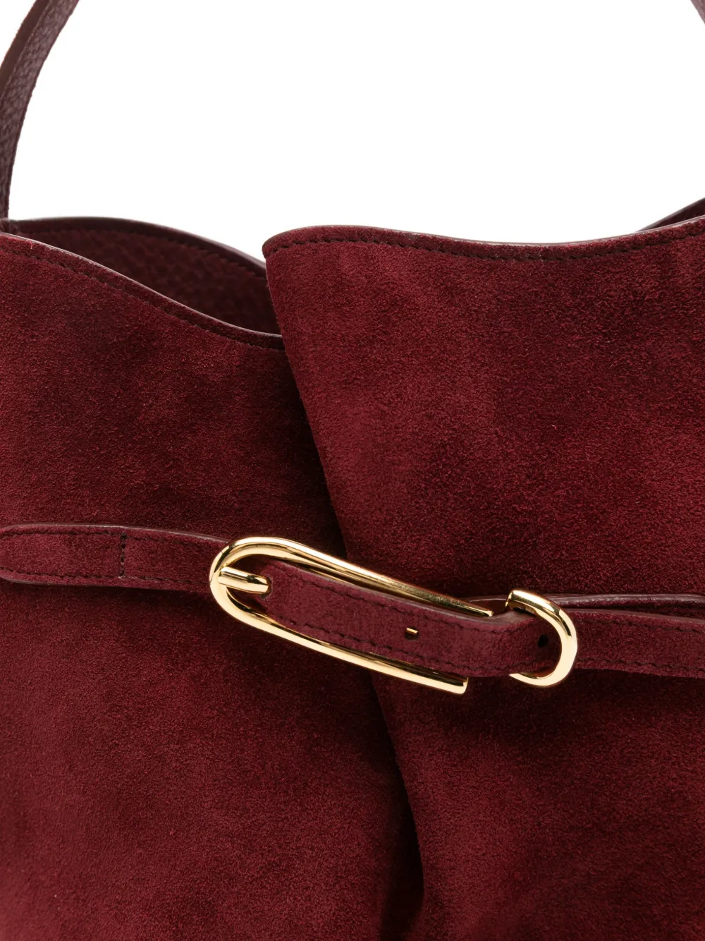 Liffner Mini Suede Bucket Bag In Brown