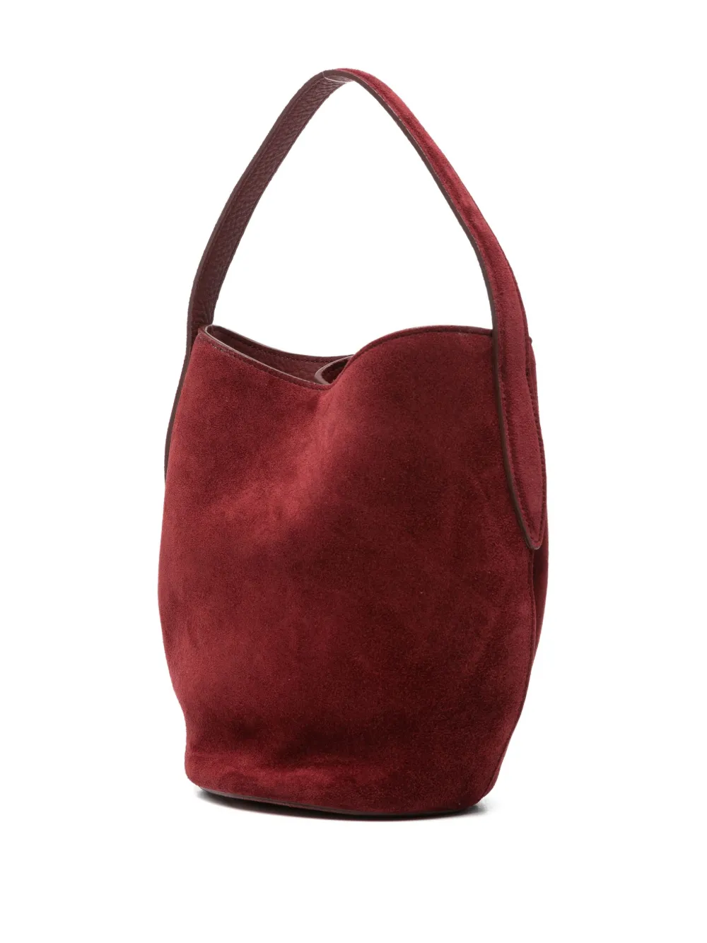 Liffner Mini Suede Bucket Bag In Brown