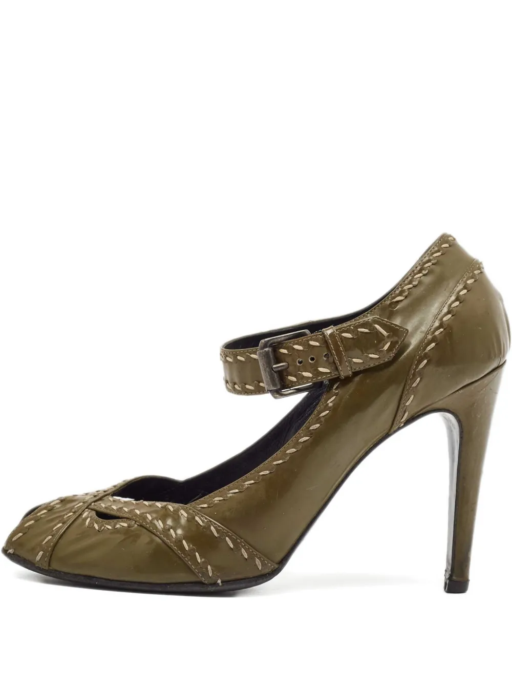 Bottega Veneta Pre-Owned 105mm leather heeled pumps | Green | Image 1