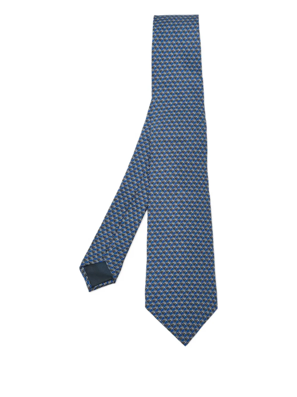Lanvin Pre-Owned geometric-print silk tie | Blue | Image 1