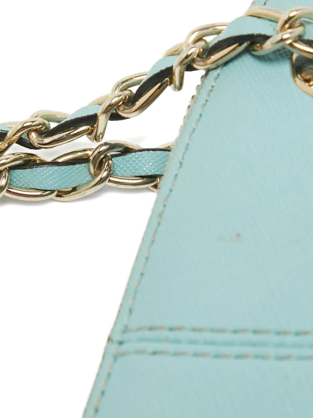 Pre-owned Dkny Vintage Leather Shoulder Bag In Blue