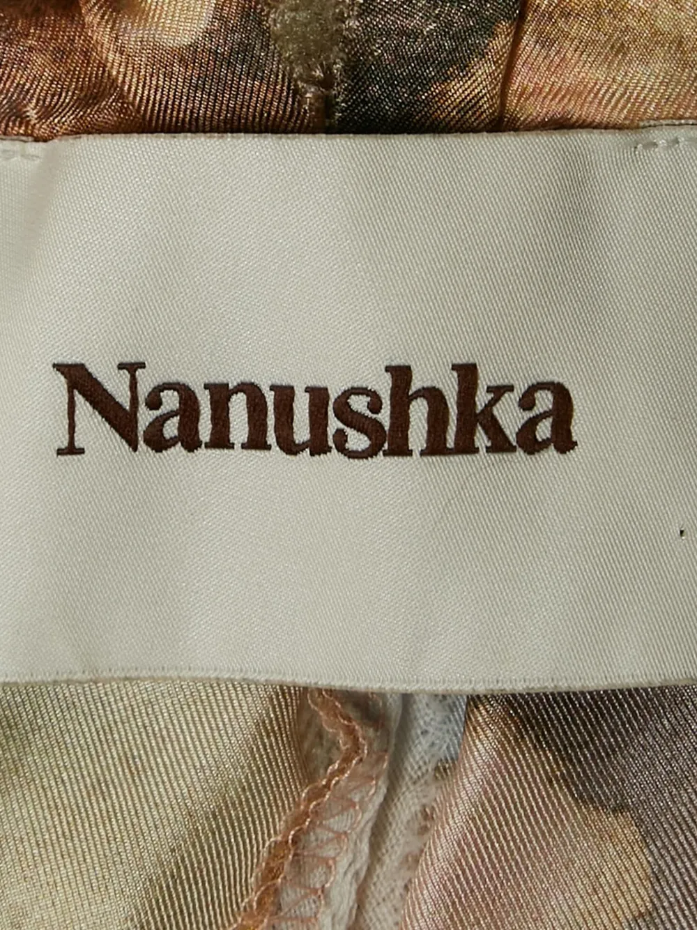 Nanushka Broek met bloemenprint - Geel