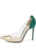 Gianvito Rossi Plexi pointed-toe heeled pumps - Gold