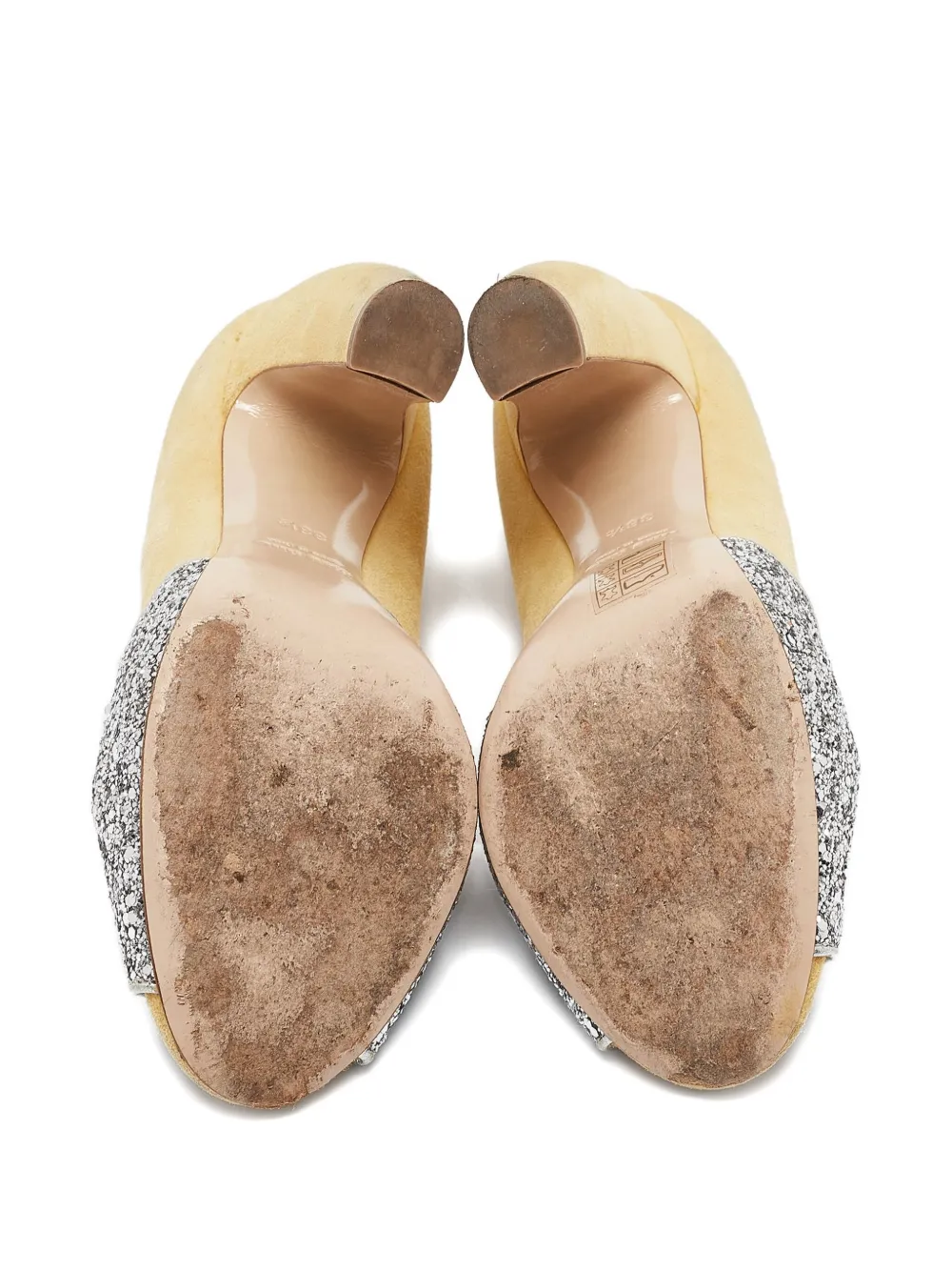 Pre-owned Miu Miu 100mm Leather Heeled Pumps In Neutral