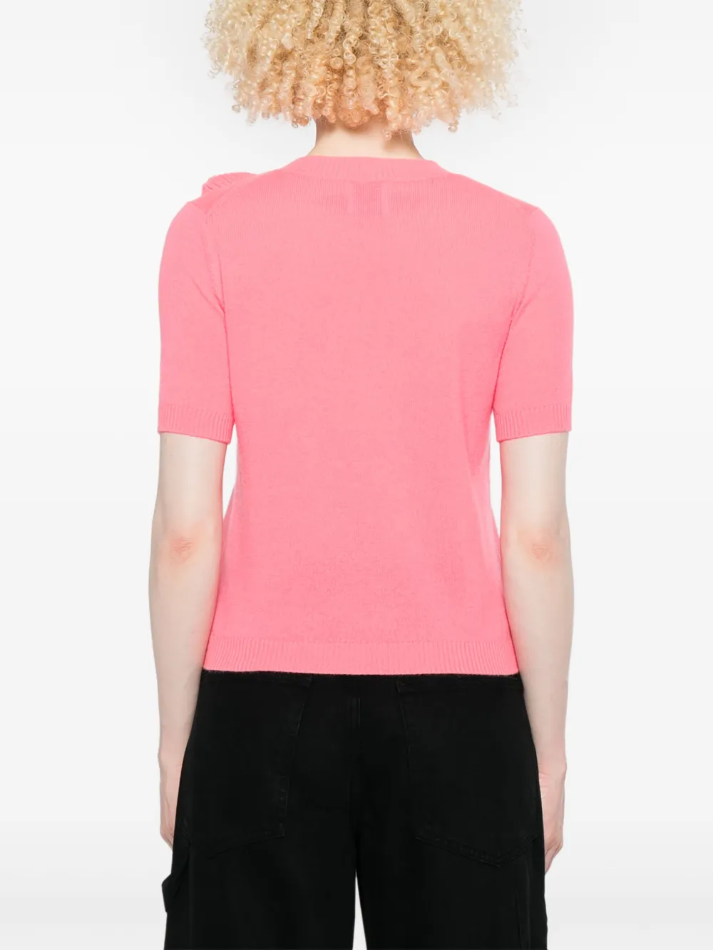 Allude Top met bloemdetail Roze