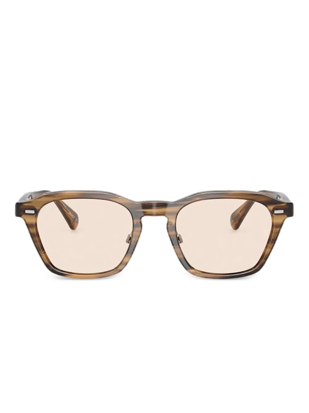 Oliver Peoples Zonnebril met rechthoekig montuur Groen