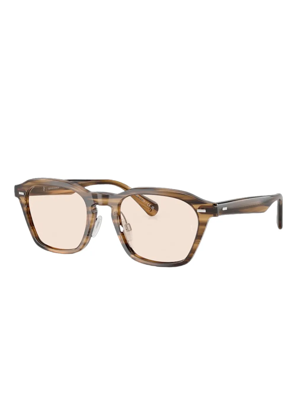 Oliver Peoples Zonnebril met rechthoekig montuur Groen