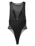 Maison Close Minuit sheer V-neck swimsuit - Black