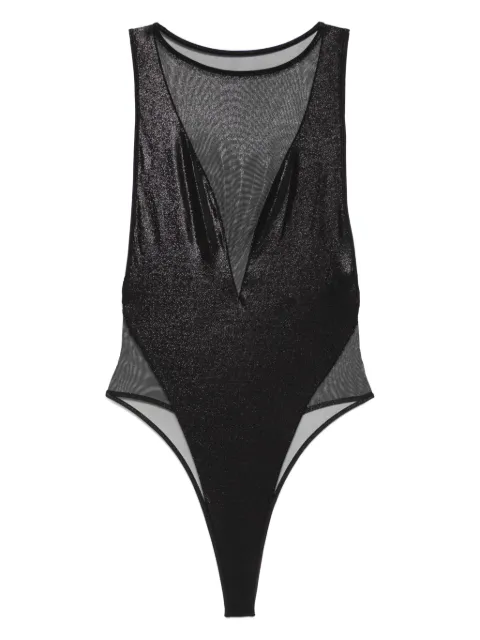 Maison Close Minuit sheer V-neck swimsuit