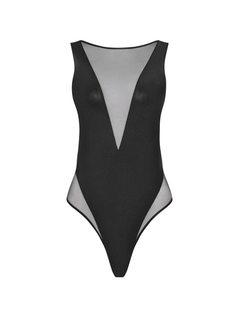 Maison Close sheer swimsuit - Schwarz
