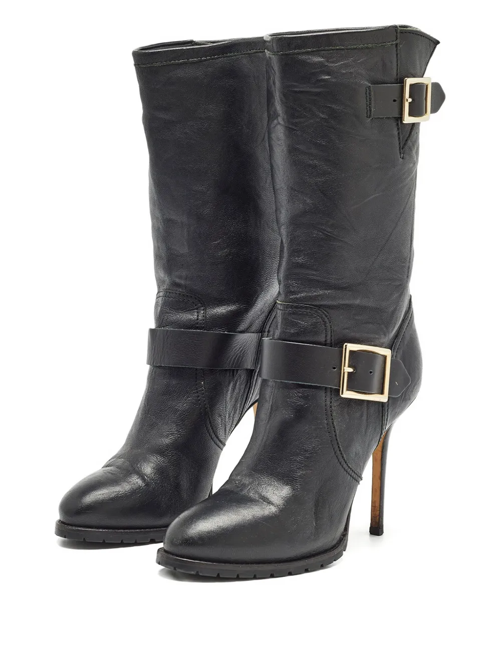 Jimmy Choo Pre-Owned 105 mm leren knielaarzen - Zwart
