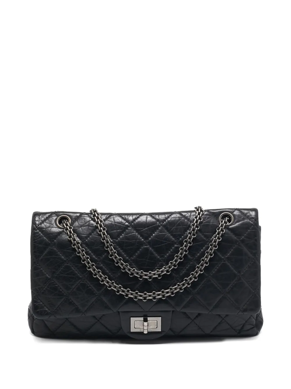 CHANEL Pre-Owned リイシュー クラシック フラップ ショルダーバッグ - ブラック CHANEL Pre-Owned リイシュー クラシック フラップ ショルダーバッグ - ブラック