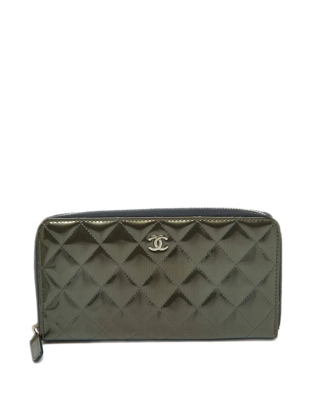 CHANEL Pre-Owned quilted leather wallet - グリーン CHANEL Pre-Owned quilted leather wallet - グリーン