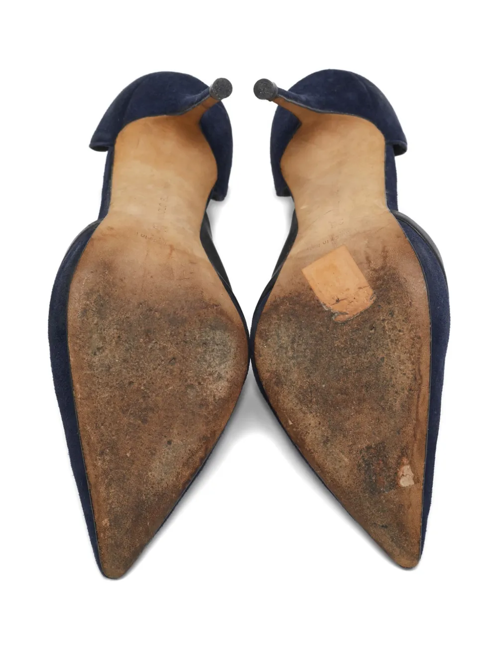 Manolo Blahnik Pre-owned 95 mm suède pumps - Blauw