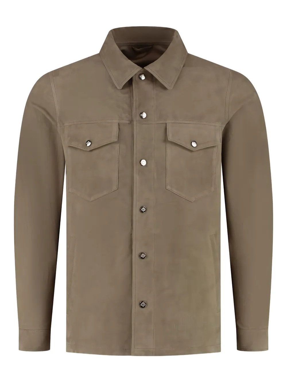 Luigi Borrelli sobrecamisa con botones | marrón | Image 1