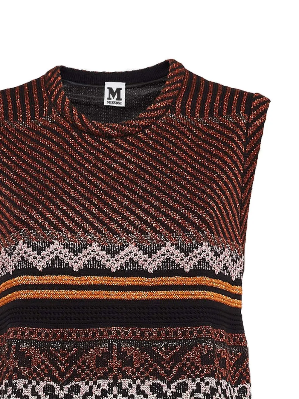 Missoni Pre-Owned Mouwloze jurk met geometrisch patroon - Bruin