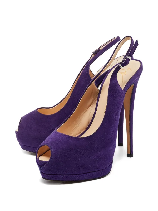 Giuseppe Zanotti Vintage Suede peep-toe Pumps | Purple | FARFETCH