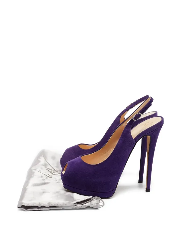 Giuseppe Zanotti Vintage Suede peep-toe Pumps | Purple | FARFETCH AE