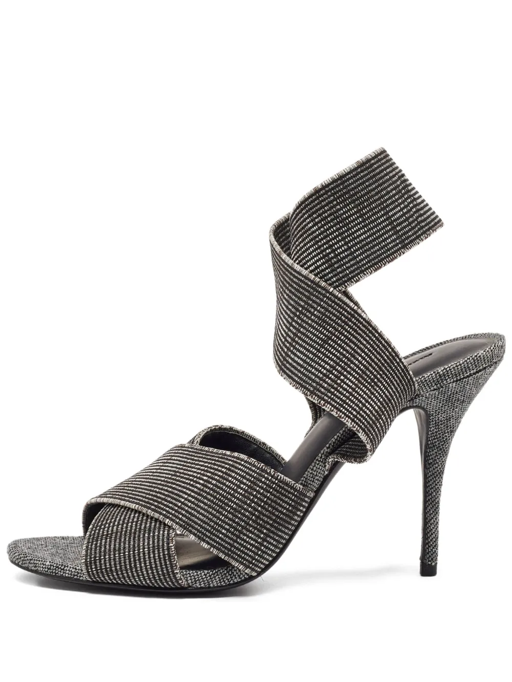 Pre-owned Alexander Wang 100mm Leather Heeled Sandals In Gray