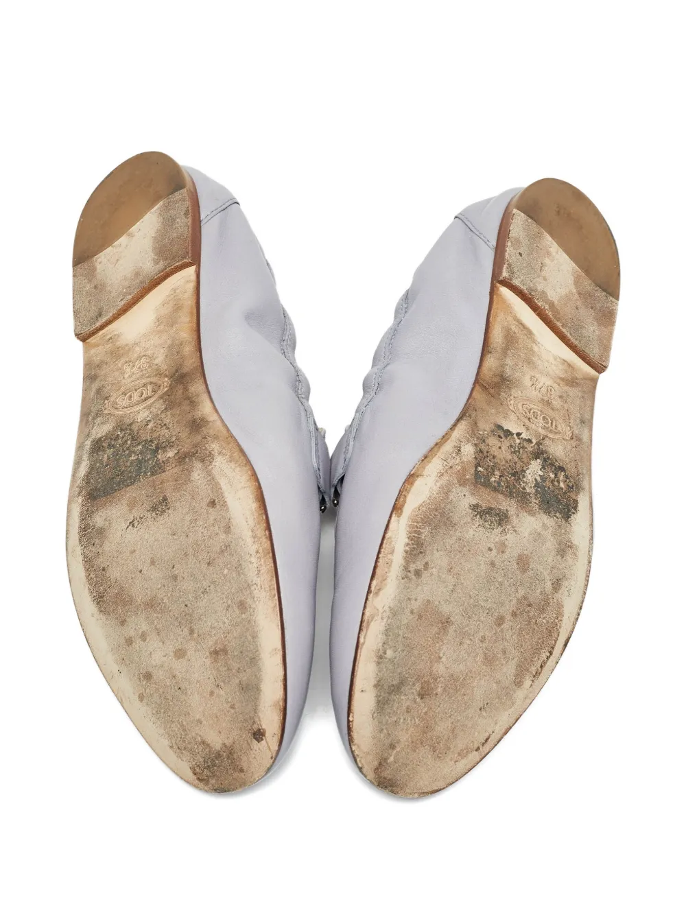 Pre-owned Tod's Vintage Leather Loafers In Gray