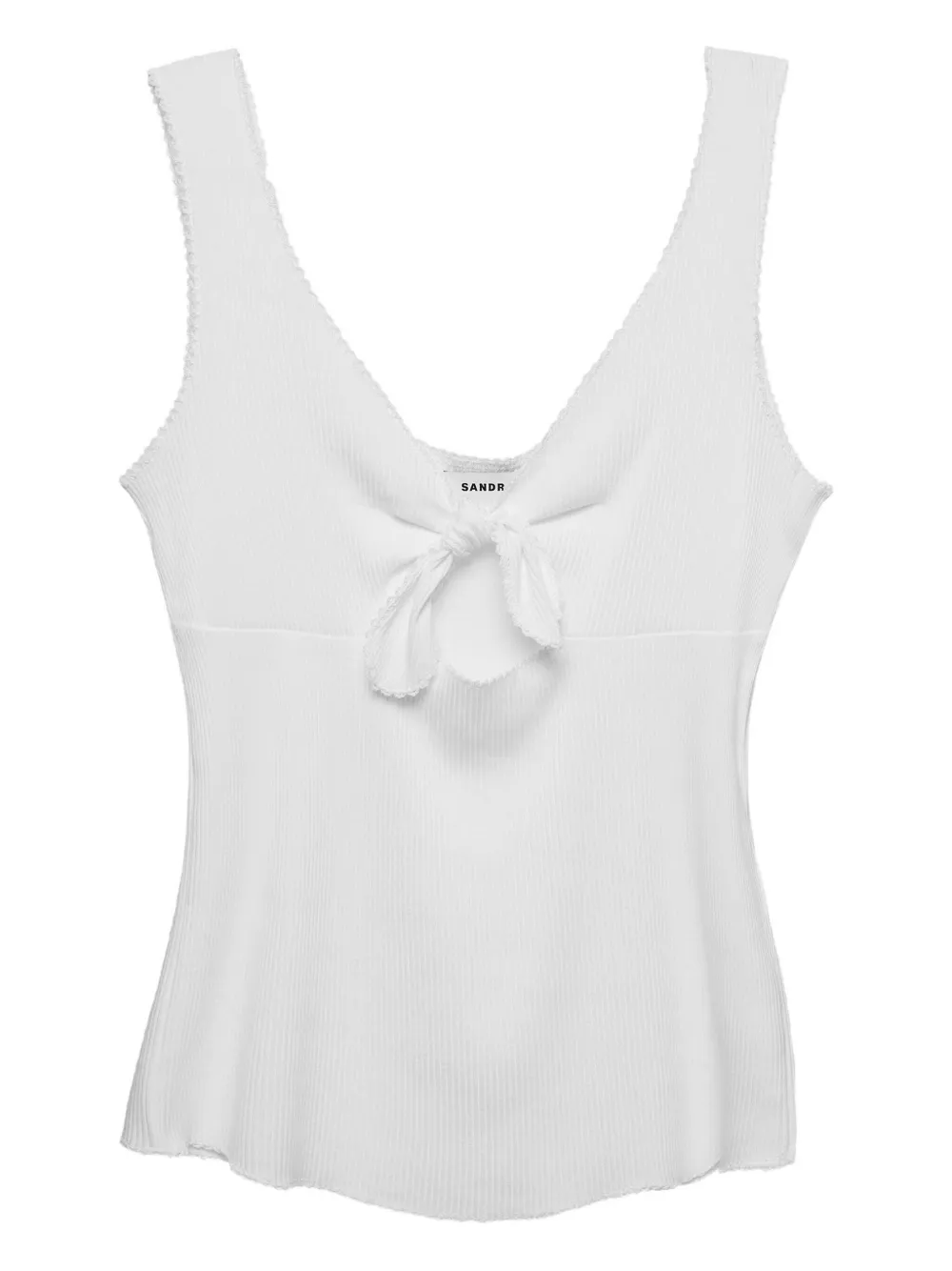 Pre-owned Sandro Knot-detail Tank Top In White