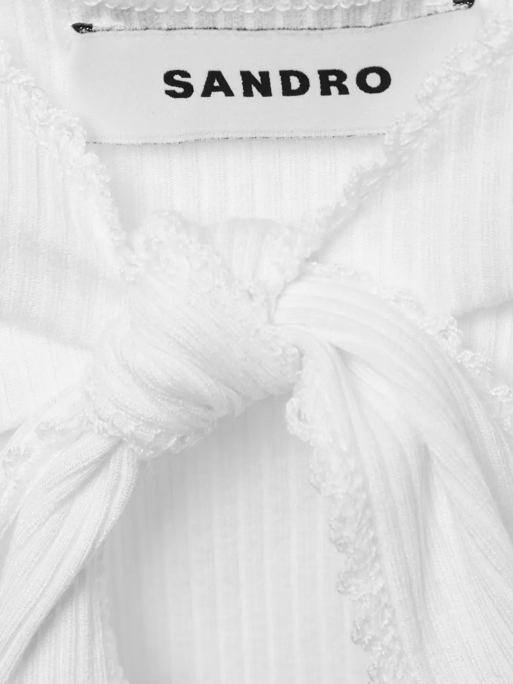 Pre-owned Sandro Knot-detail Tank Top In White