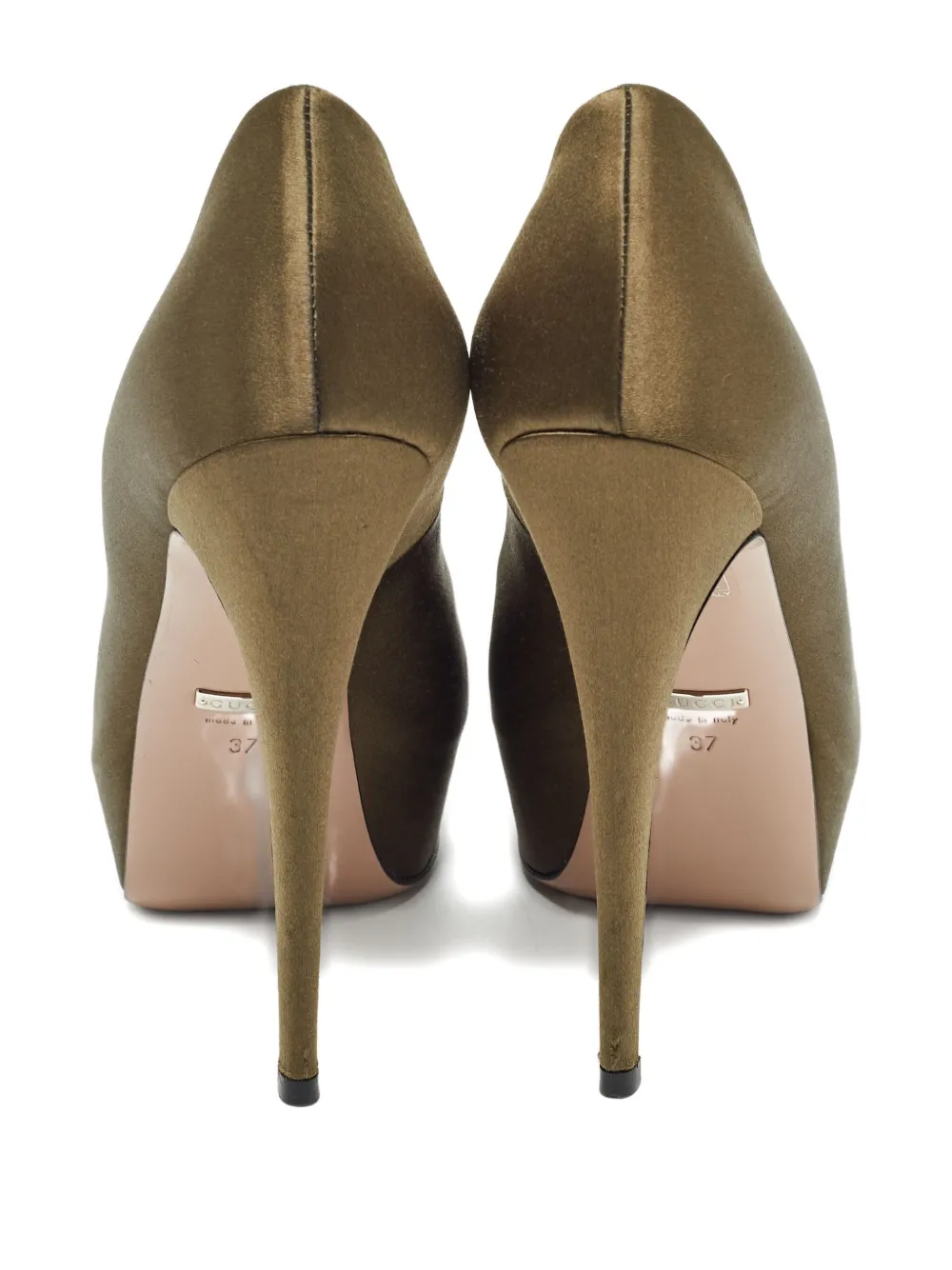 Gucci Pre-Owned 135 mm leren pumps met hak - Bruin