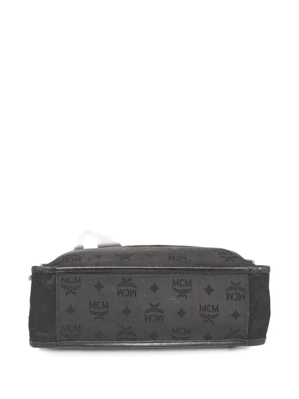 Pre-owned Mcm Monogram-pattern Shoulder Bag In Black