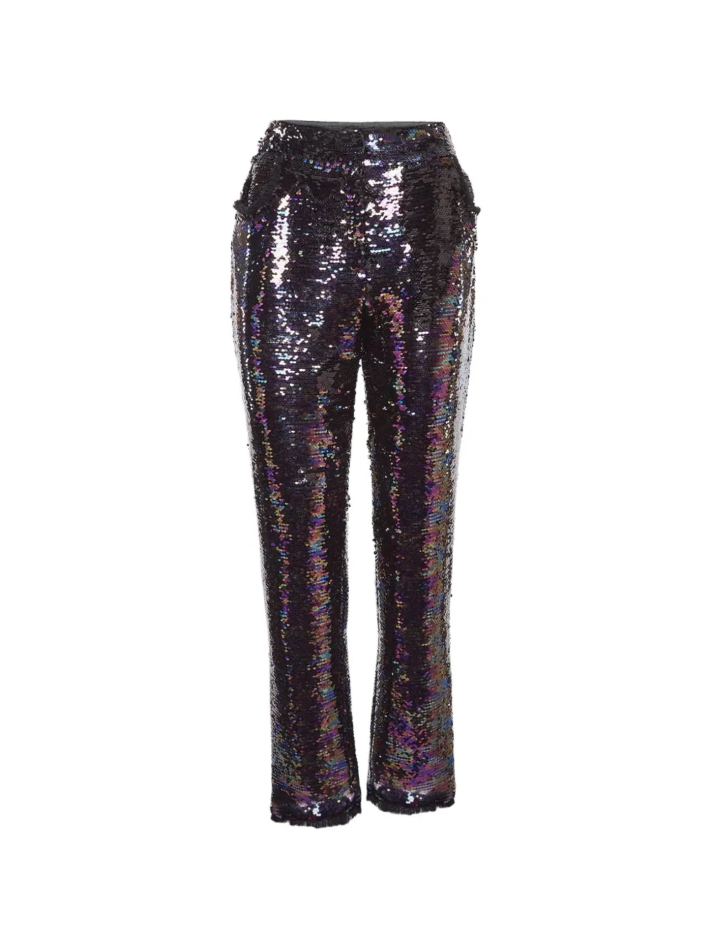 Balmain Pre-Owned Pantaloni dritti con paillettes - Nero
