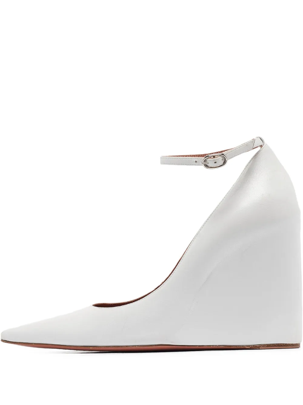 Amina Muaddi pre-owned 110mm wedge-heeled pointed pumps | White | Image 1