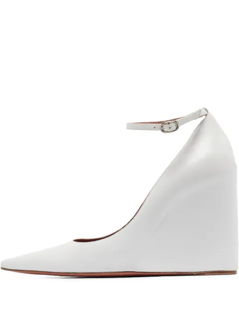 Amina Muaddi pre-owned 110mm wedge-heeled pointed pumps