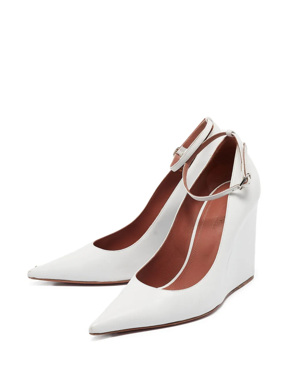 Amina Muaddi pre-owned 110mm wedge-heeled pointed pumps | Image 2