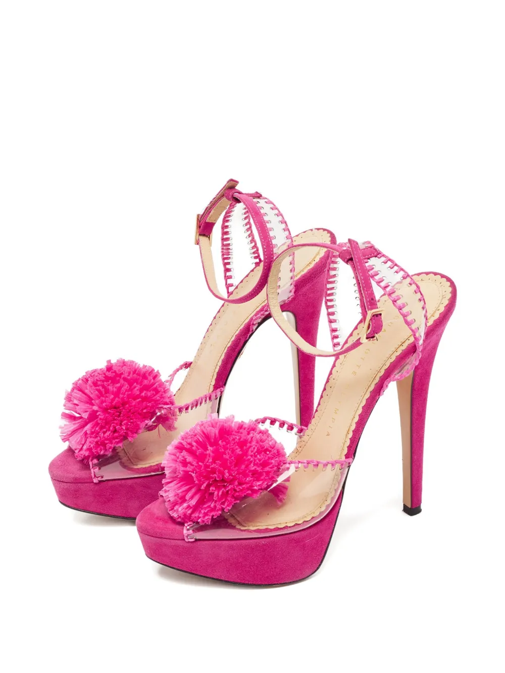 Charlotte Olympia Pre-owned 130 mm sandalen met pompon - Roze