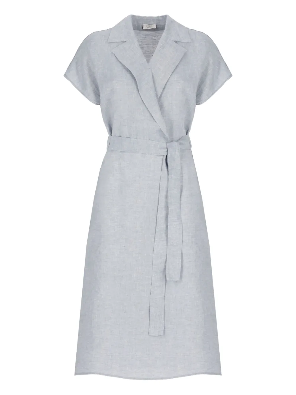 Shop Peserico Notched-collar Midi Dress