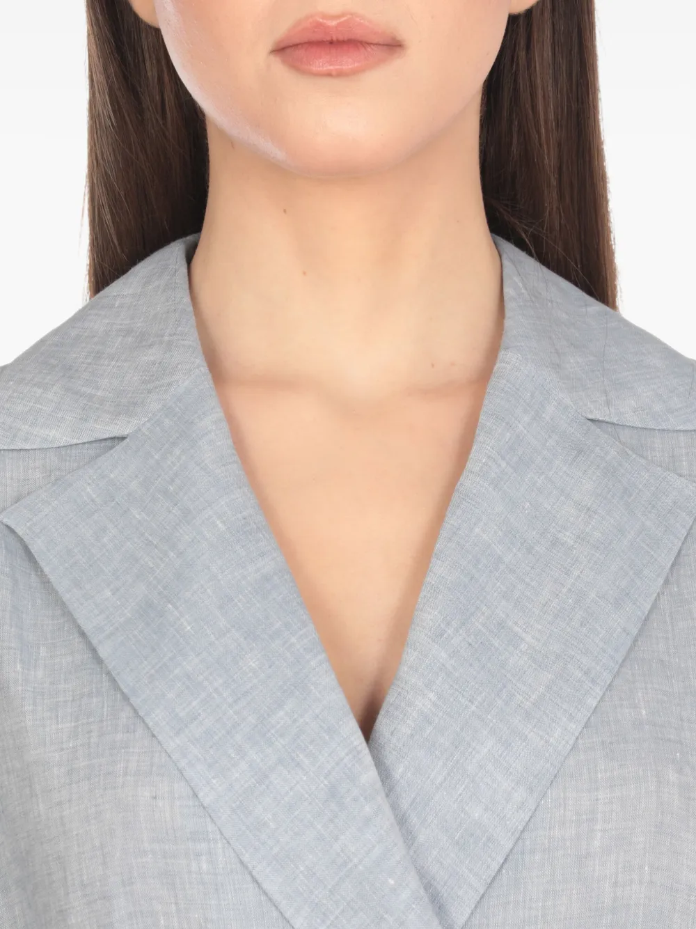 Shop Peserico Notched-collar Midi Dress