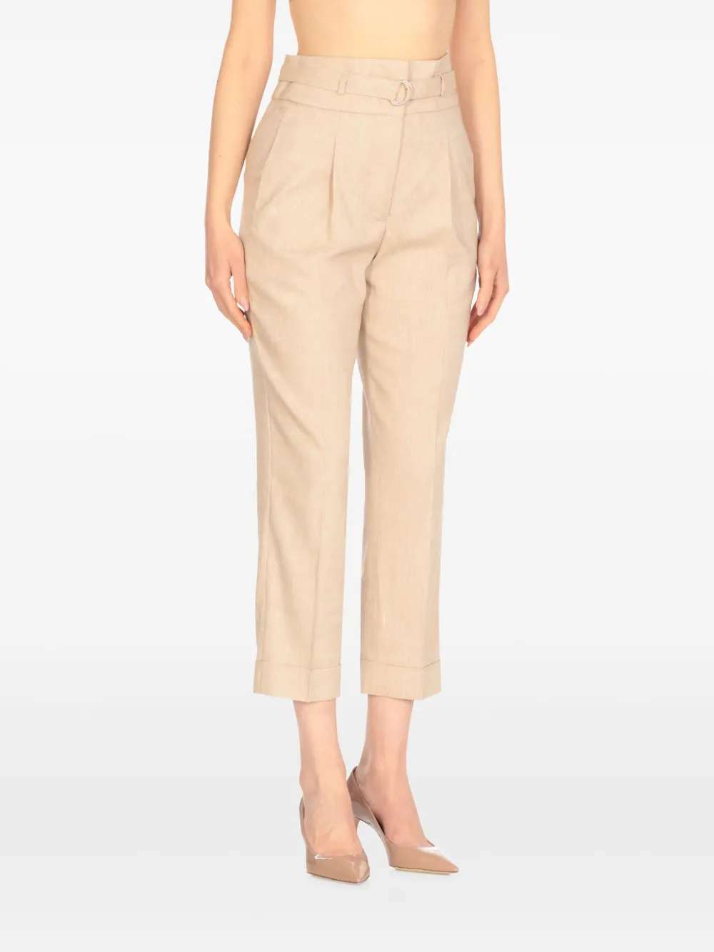 Peserico Broek met ceintuur - Beige