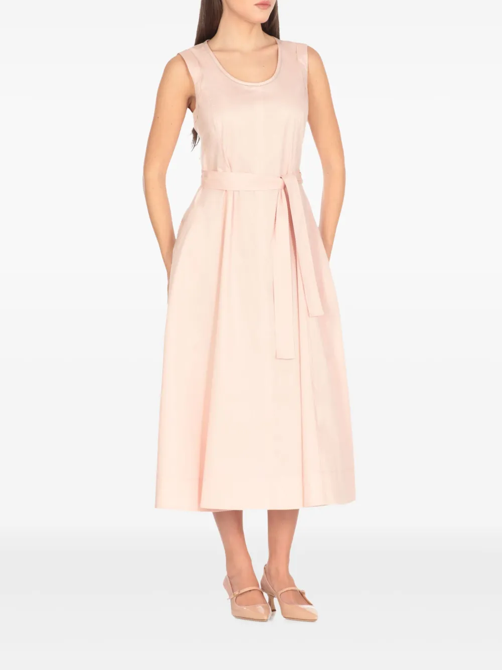 Peserico Popeline midi-jurk - Roze