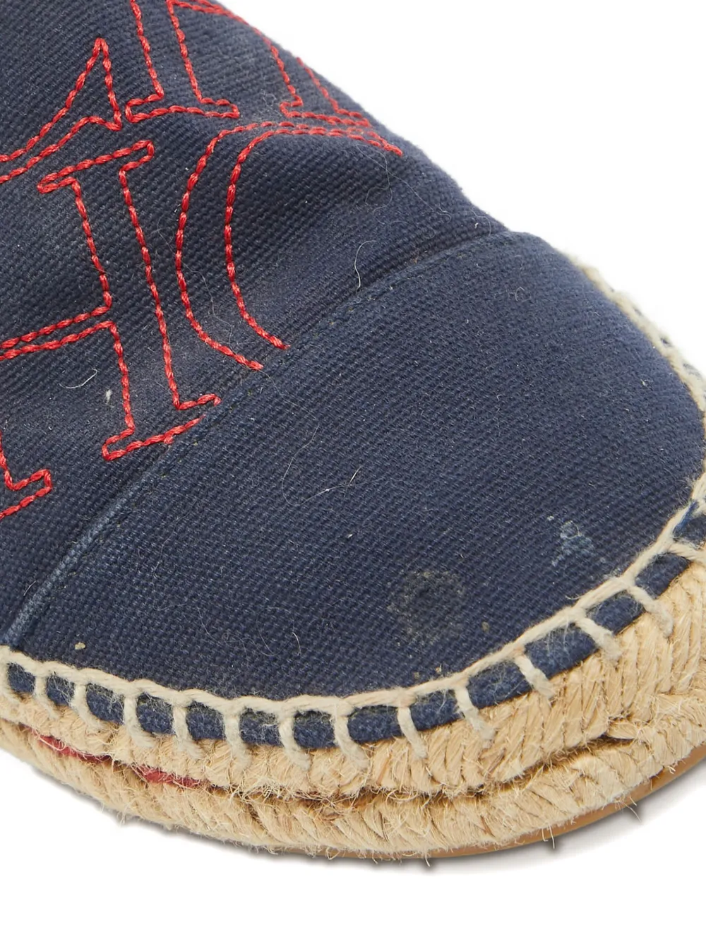 Pre-owned Carolina Herrera Vintage Logo-embroidered Espadrilles In Blue