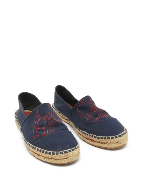 Carolina Herrera Vintage logo-embroidered espadrilles