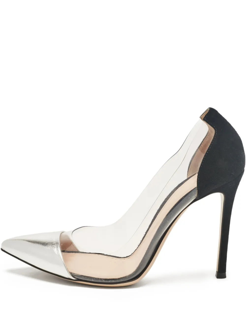Gianvito Rossi pre-owned 100mm metallic-leather pointed-toe pumps | White | Image 1