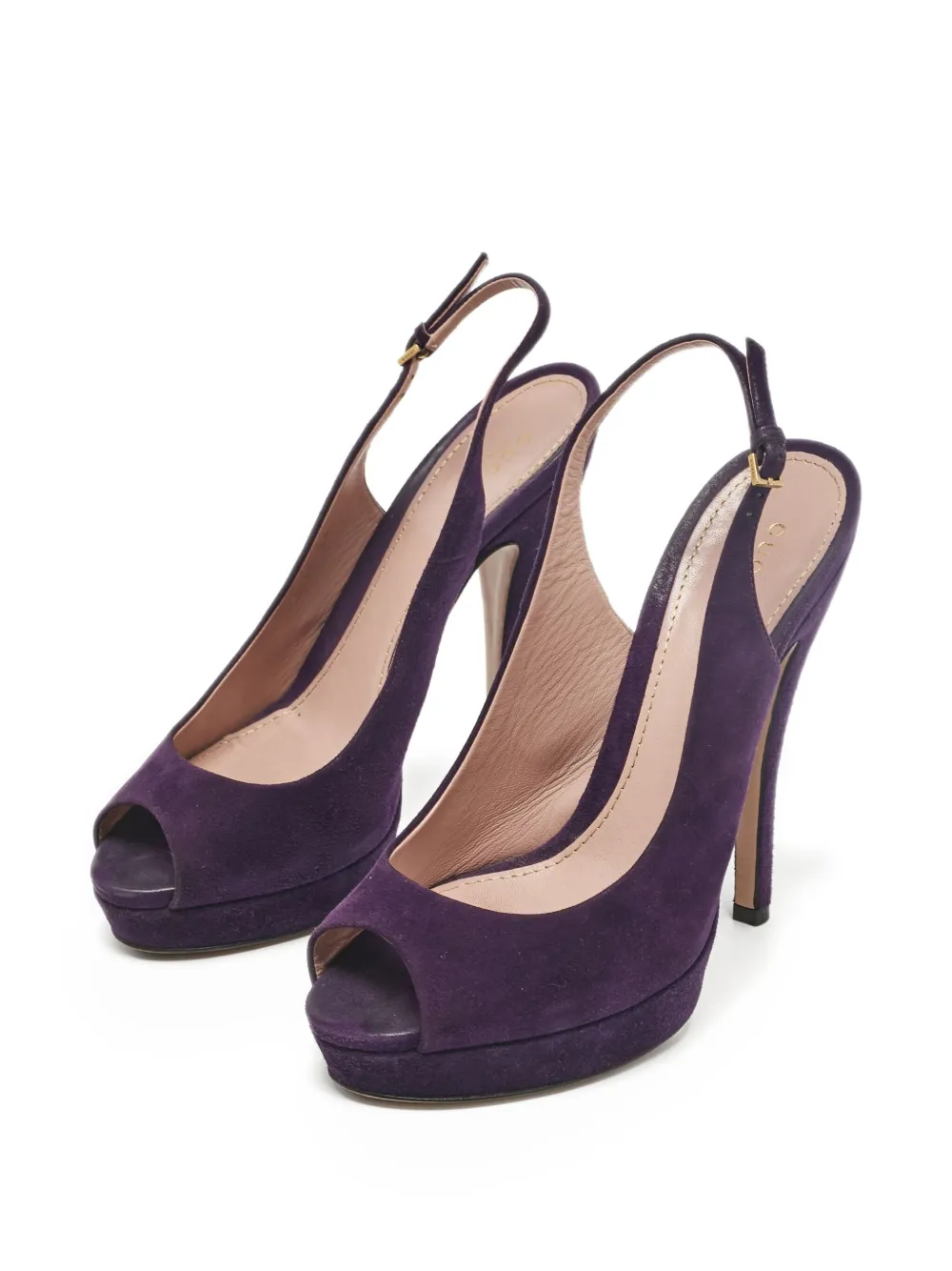 Gucci Pre-Owned 140 mm leren sandalen met hak - Paars