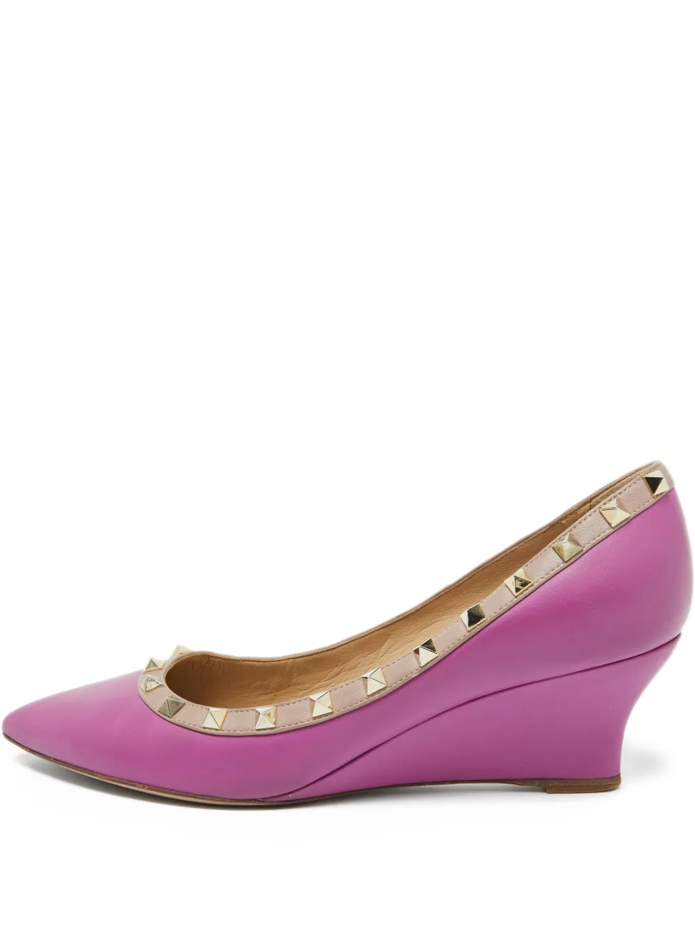 Pre-owned Valentino Garavani 65mm Leather Wedge Pumps