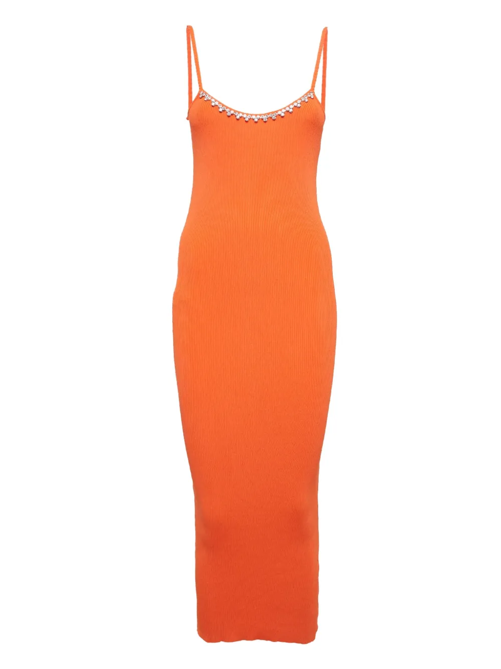 AREA Pre-Owned crystal-embellished dress - Orange