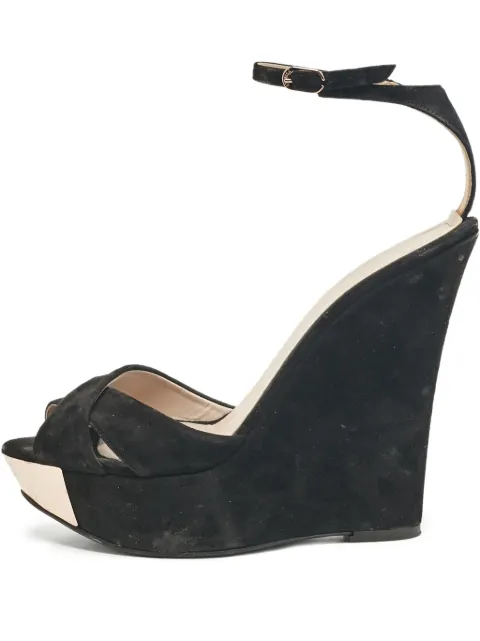 Le Silla Pre-Owned 140mm suede wedge sandals