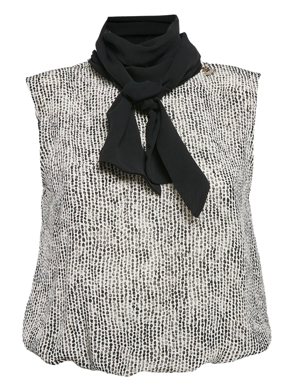 Elisabetta Franchi haut en soie à fleurs | noir | Image 1