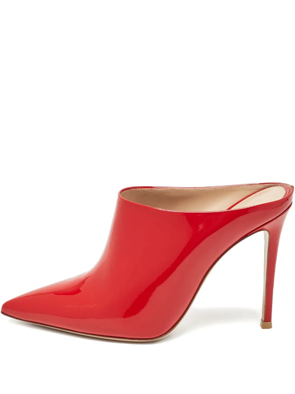 Pre-owned Gianvito Rossi 110mm Leather Heeled Mules In Red