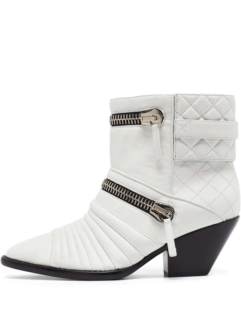 65mm quilted zip-detail ankle boots