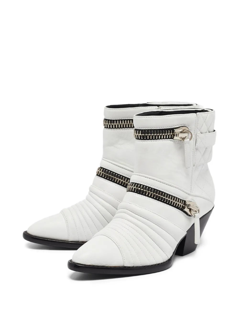 Giuseppe Zanotti Vintage 65 mm gewatteerde enkellaarzen met rits - Wit