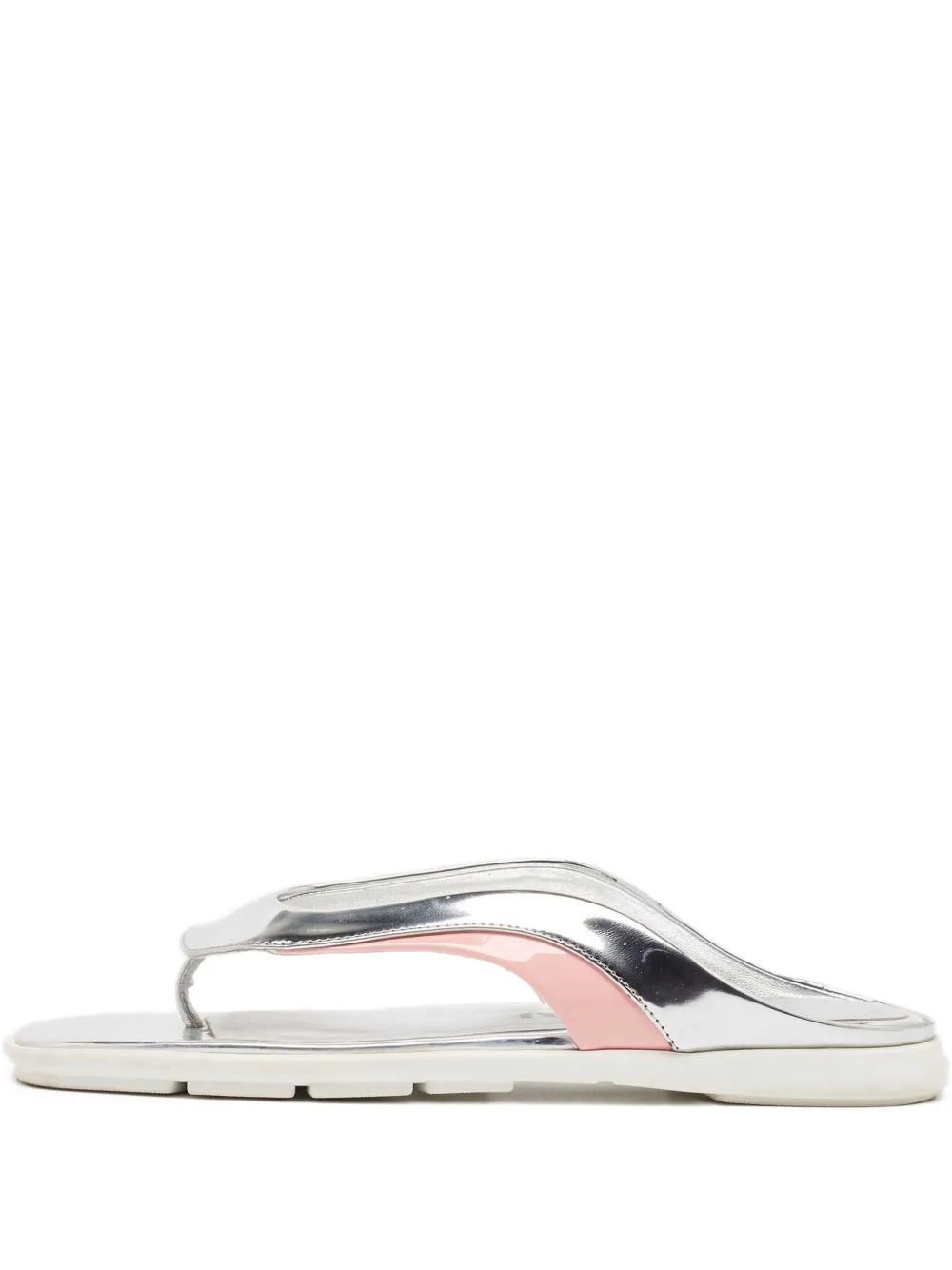 Miu Miu Pre-Owned leather sandals | Silver | Image 1
