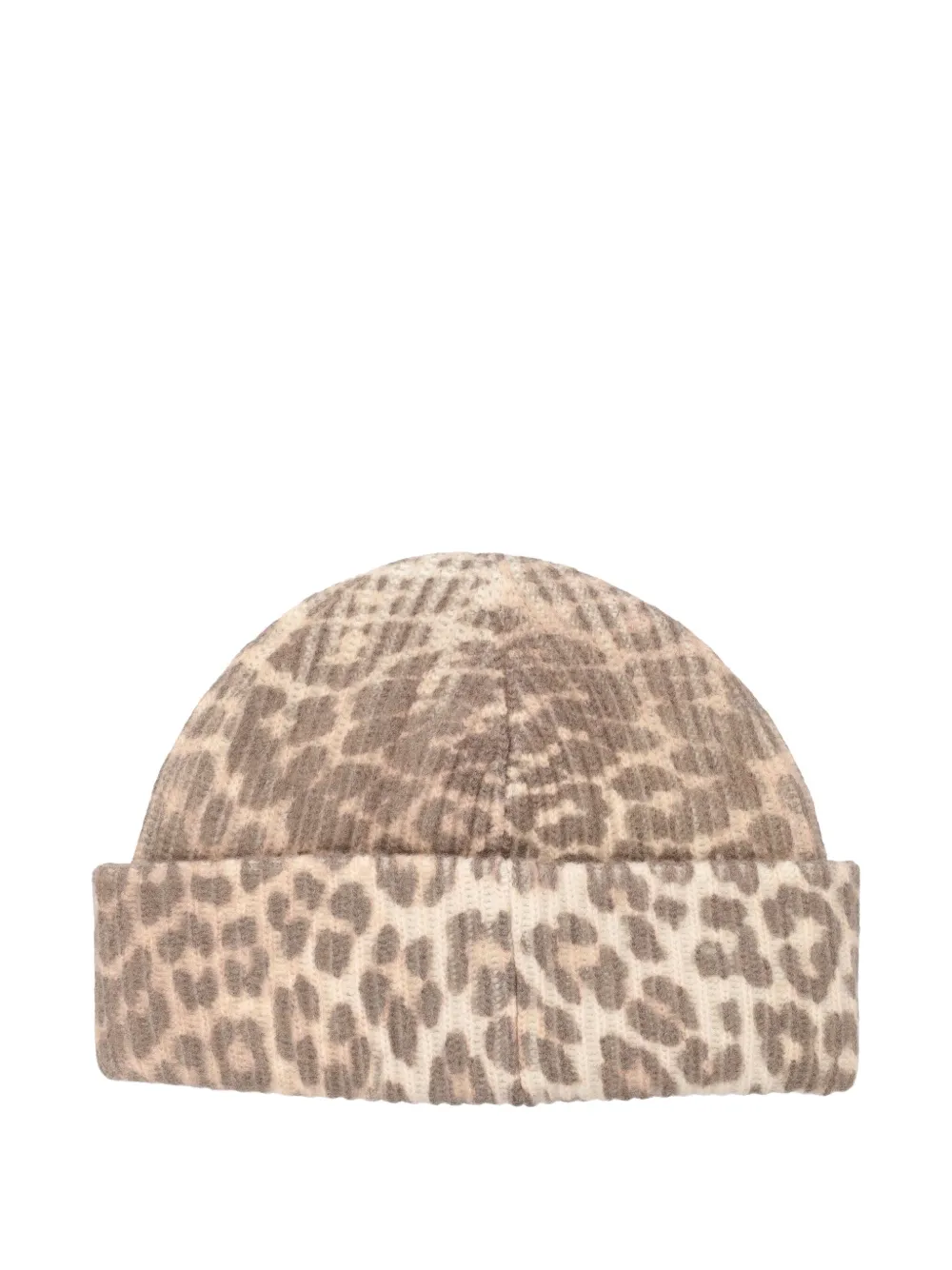 GANNI leopard-print beanie - Beige